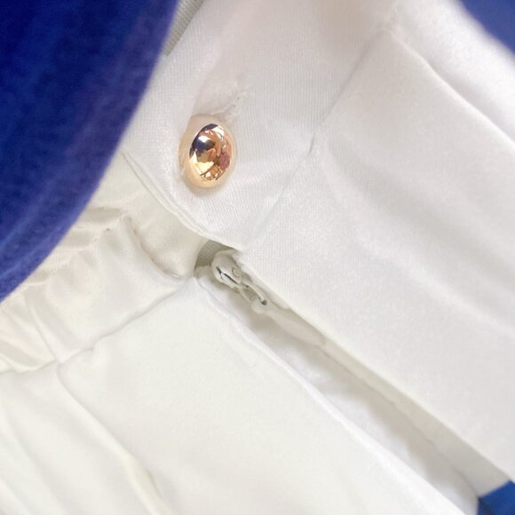 NWT Blue Knitted Blouse Top and Blue White Black Stripes skater Skirt Dress Set - Picture 4 of 9